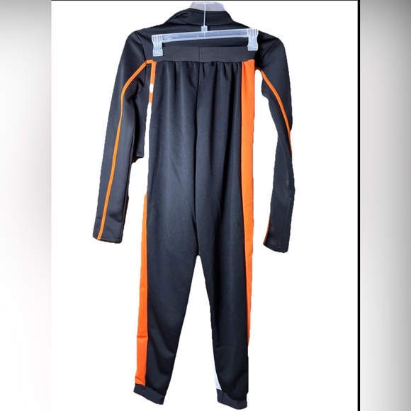 Weissman Black and Orange Cropped Zip Jacket with High-Waist Track Pants size SA - Picture 3 of 4